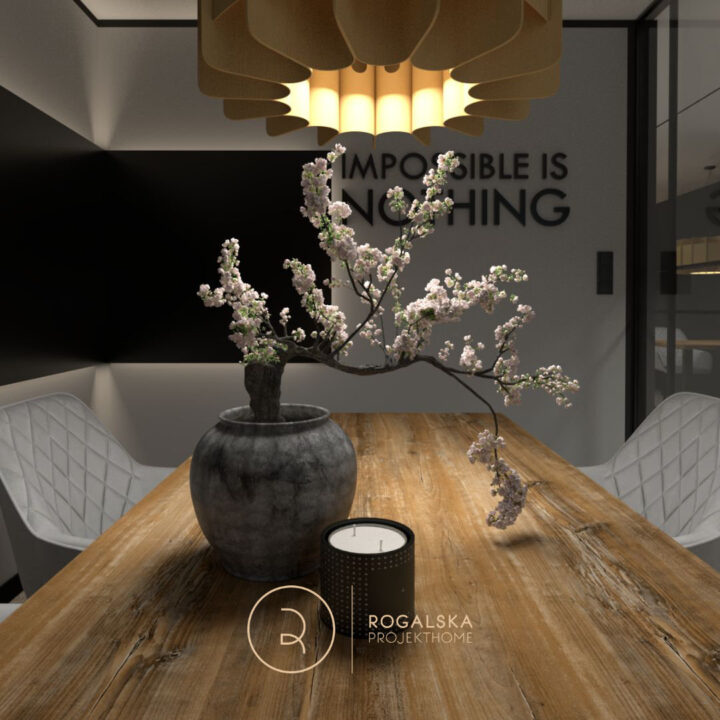 Biuro / quiet room z wygodnymi welurowymi fotelami i duzym biurkiem w kolorze drewna retro. Loftowy charakter wnętrza.